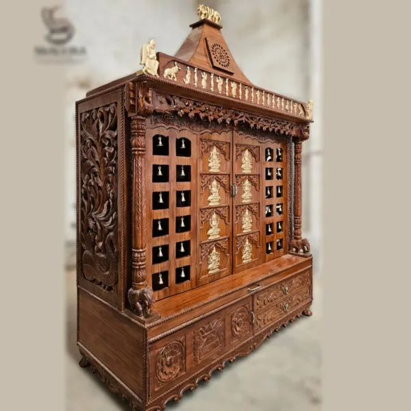 Asthalakshmi Wooden Temple in Teak Wood – Handcrafted Luxury Mandir for Home