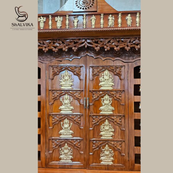 Asthalakshmi Wooden Temple in Teak Wood – Handcrafted Luxury Mandir for Home