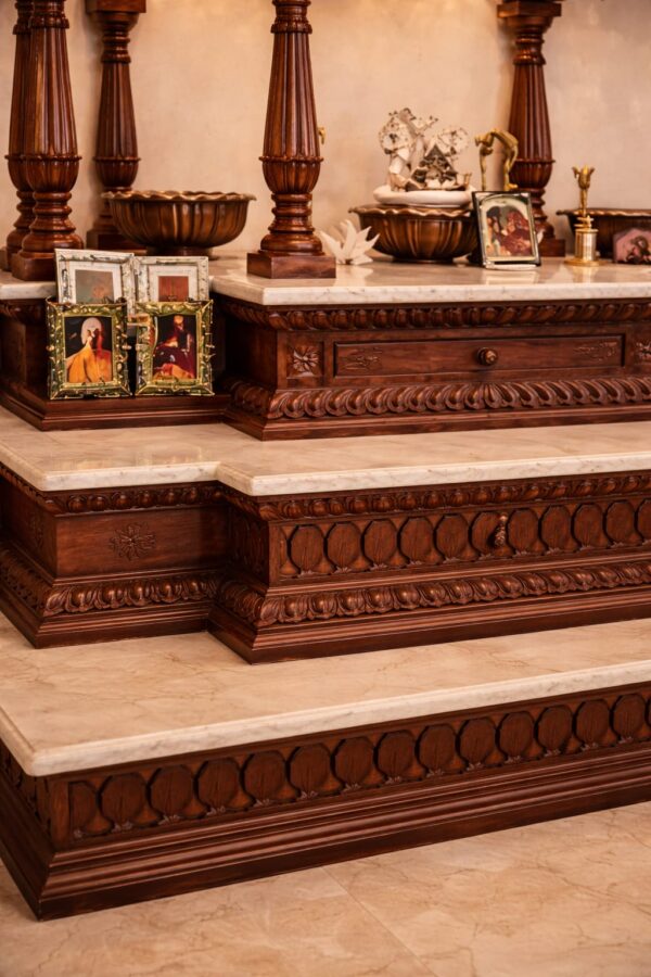 Big Home Wood Temple with Lotus Domes