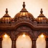 Big Home Wood Temple with Lotus Domes
