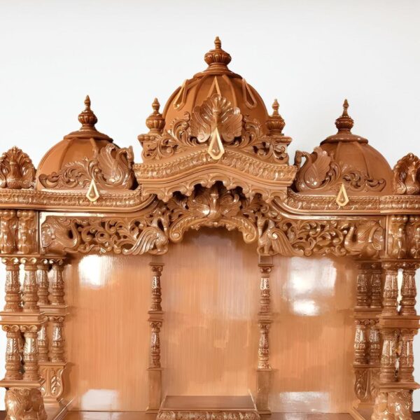 Big Size Mandir for Home in Traditional Style – Handcrafted Teak Wood Temple