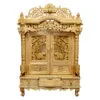 Carved Mandir With Door in Teak Wood | Shalvika Living Innovations