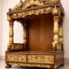 Elegant Peacock Design Mandir in Teak Wood