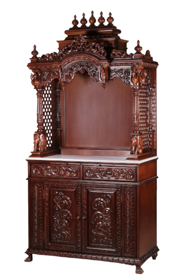 Elegant South Indian Puja Mandapam for Your Home