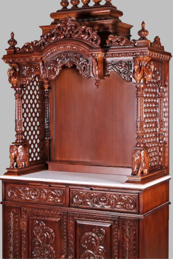 Elegant South Indian Puja Mandapam for Your Home