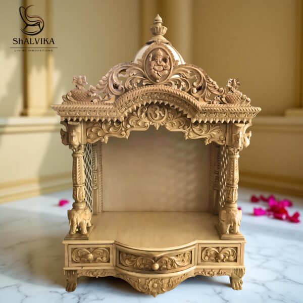 Ganesh Ji Mandir Online in Teak Wood