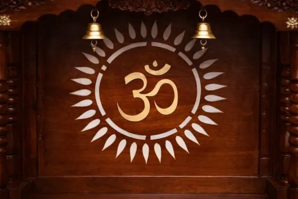 Handcrafted Om Design Small Temple for Home