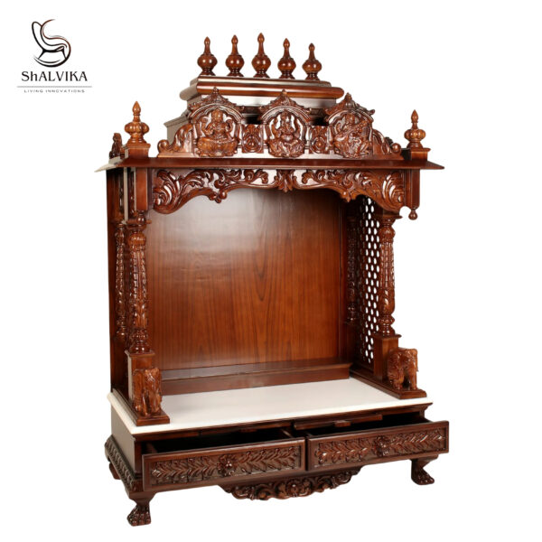 Handcrafted Wood Home Mandir for Pooja Room