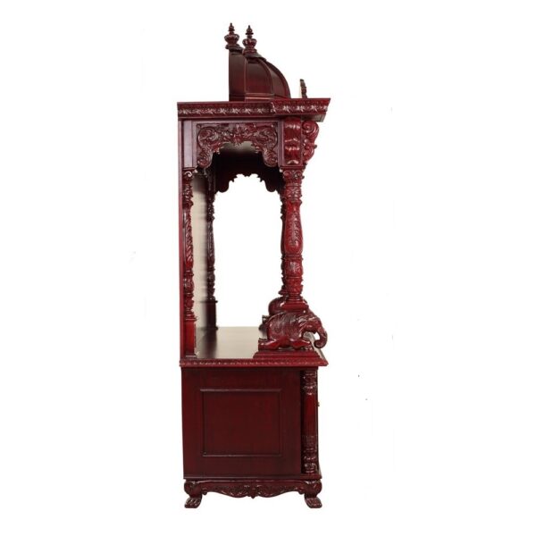 Home Wooden Mandir with Domes Handcrafted Teak Wood Pooja Mandir