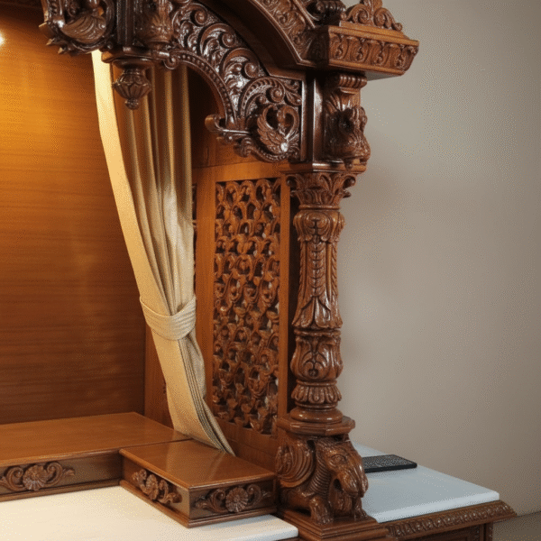 Large Temple with Storage for Home By Shalvika Living