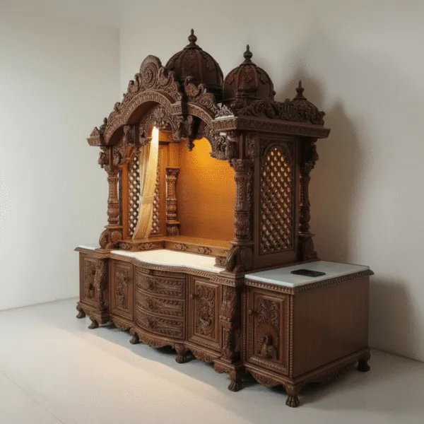 Large Temple with Storage for Home By Shalvika Living