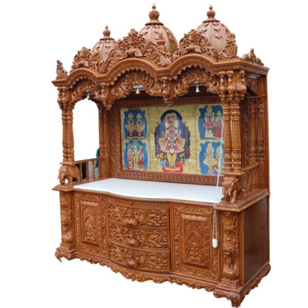 Large Wooden Temple for Home By Shalvika Living