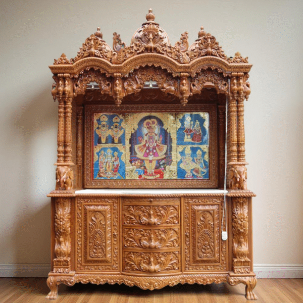Large Wooden Temple for Home By Shalvika Living