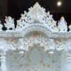 Luxurious White Temple in Teak Wood – Handcrafted by Shalvika Living