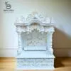 Luxurious White Temple in Teak Wood – Handcrafted by Shalvika Living