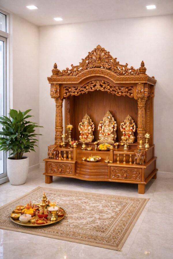 Premium Wooden Home Mandir Design