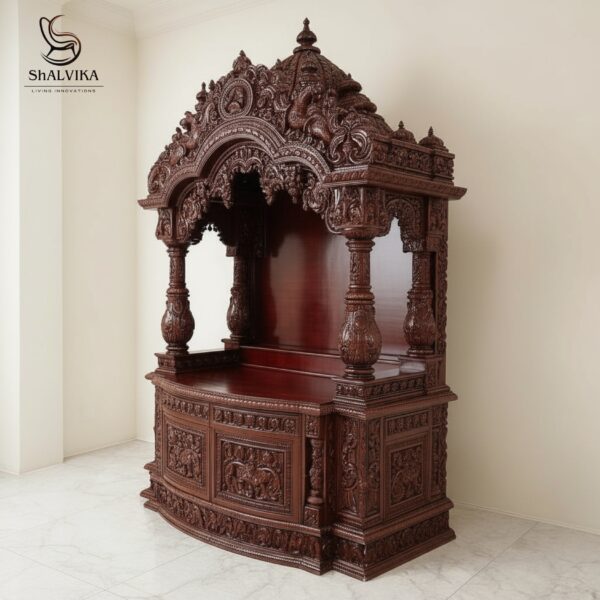 Puja Ghar Design in Teak Wood