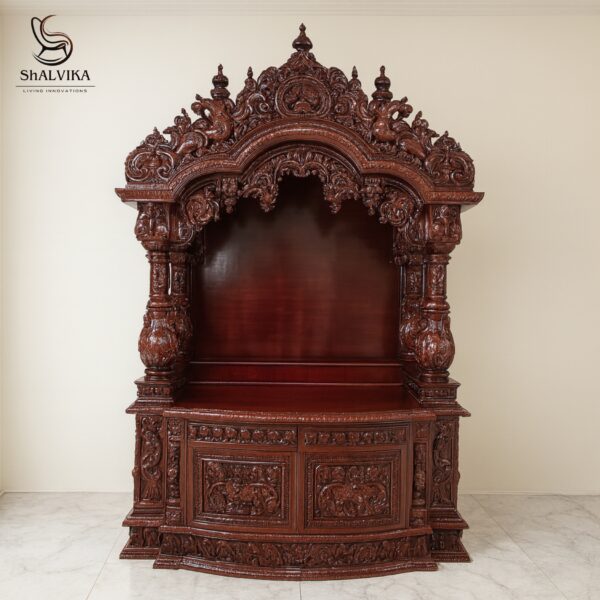 Puja Ghar Design in Teak Wood