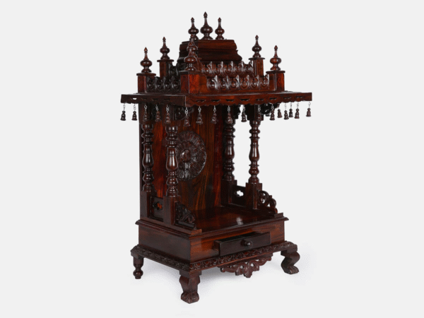 Rosewood Mandir with Flower Panel