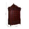 Teak Wood Mandir Home with Bells Door Design