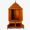 Teak Wood Mandir with Door in Traditional Style