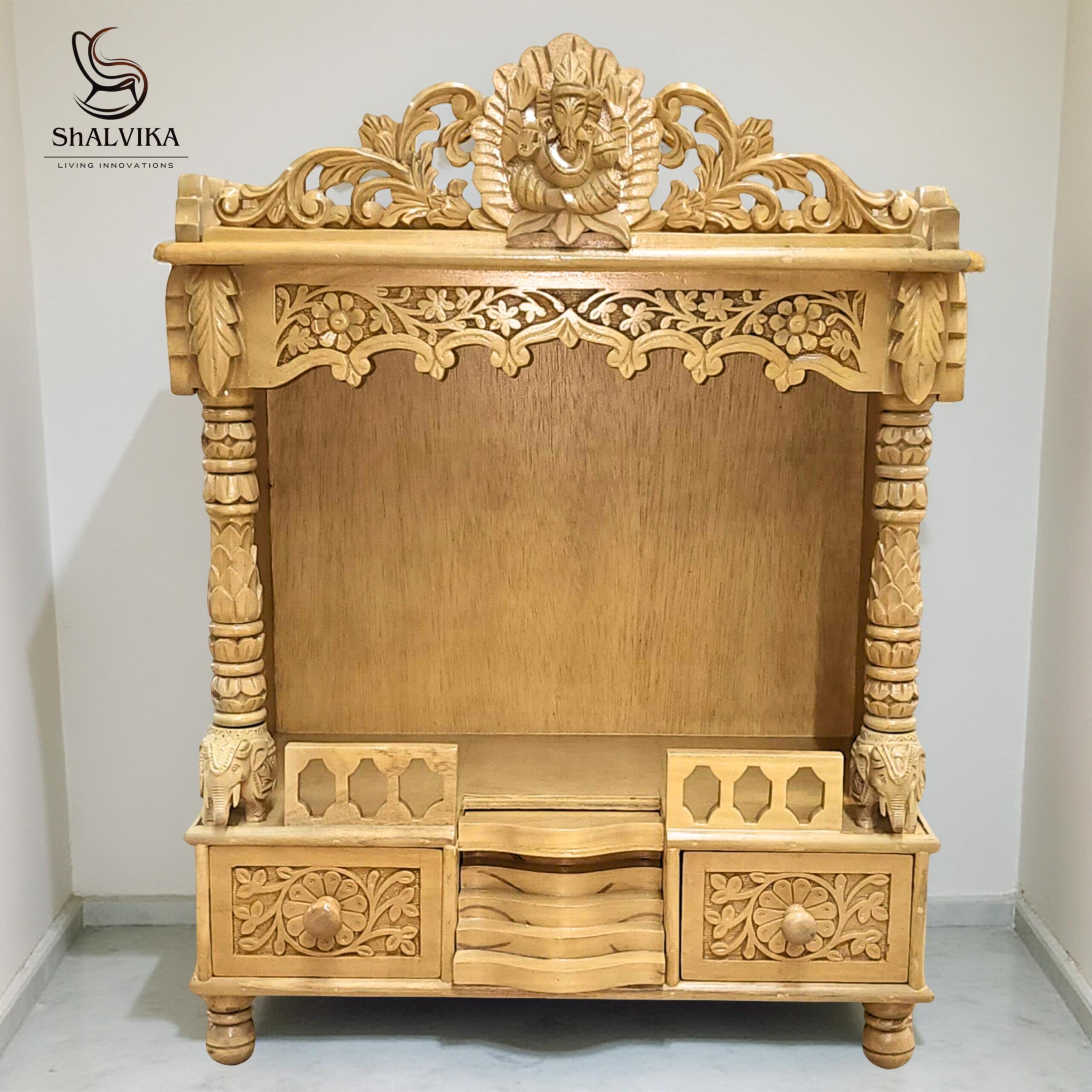 Traditional Pooja Mandir Design for Home – by Shalvika Living
