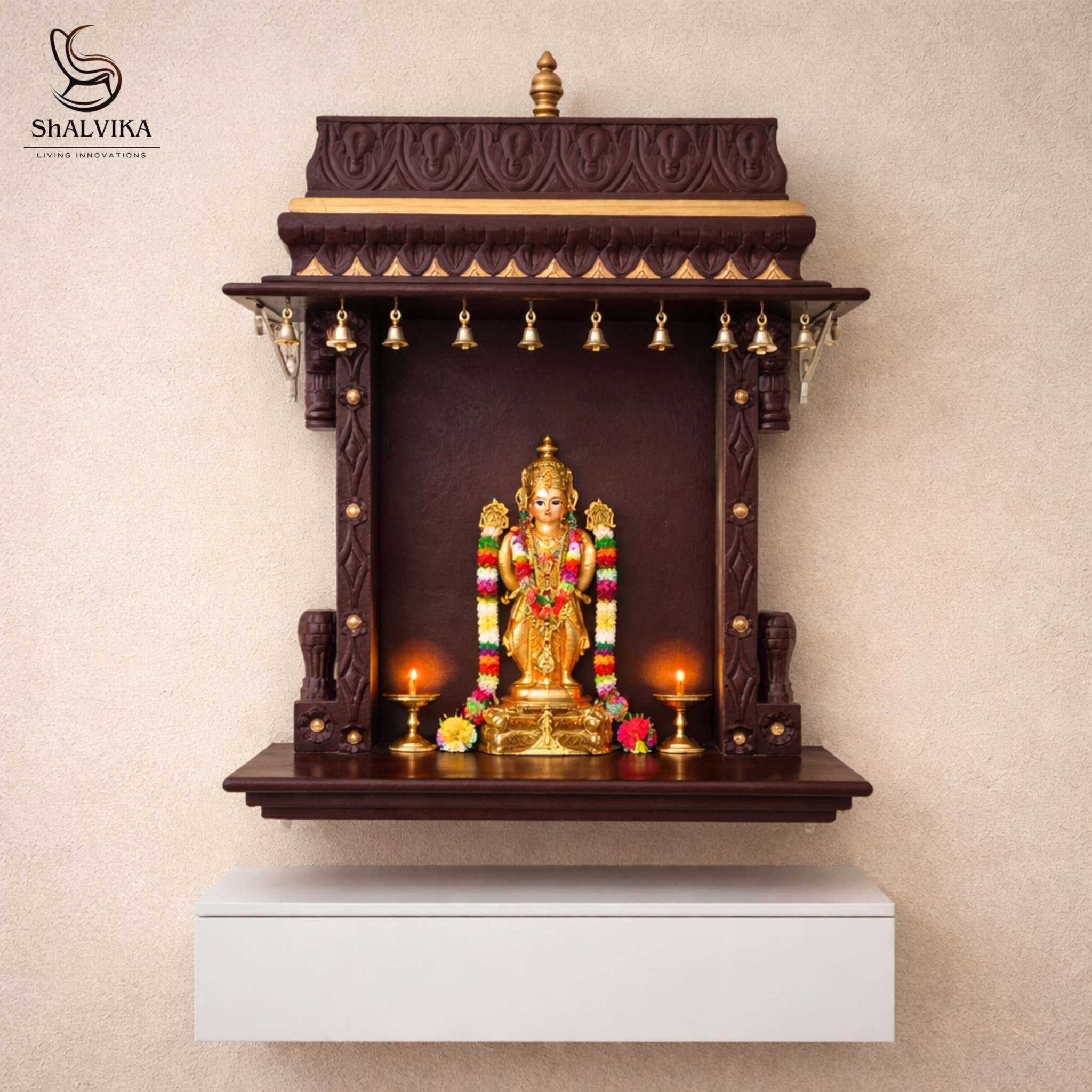 Traditional Wall Hanging Mandir Design