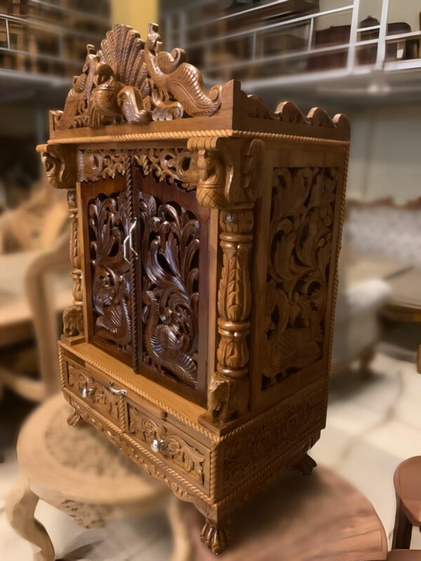 Wood Mandir with Door By Shalvika Living