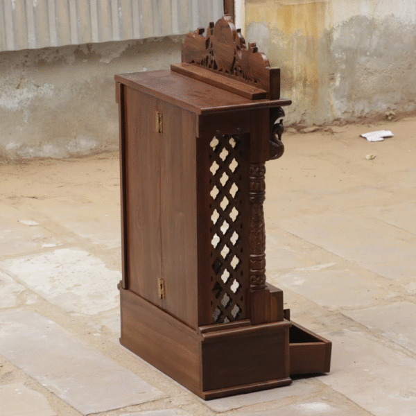 Wooden Hand Carved Designer Puja Temple