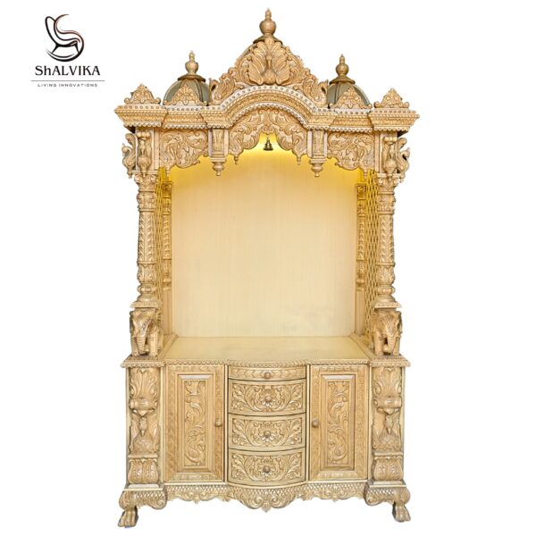 Wooden Handcarving Designer Puja Mandir for Home – Elegant Pooja Temple