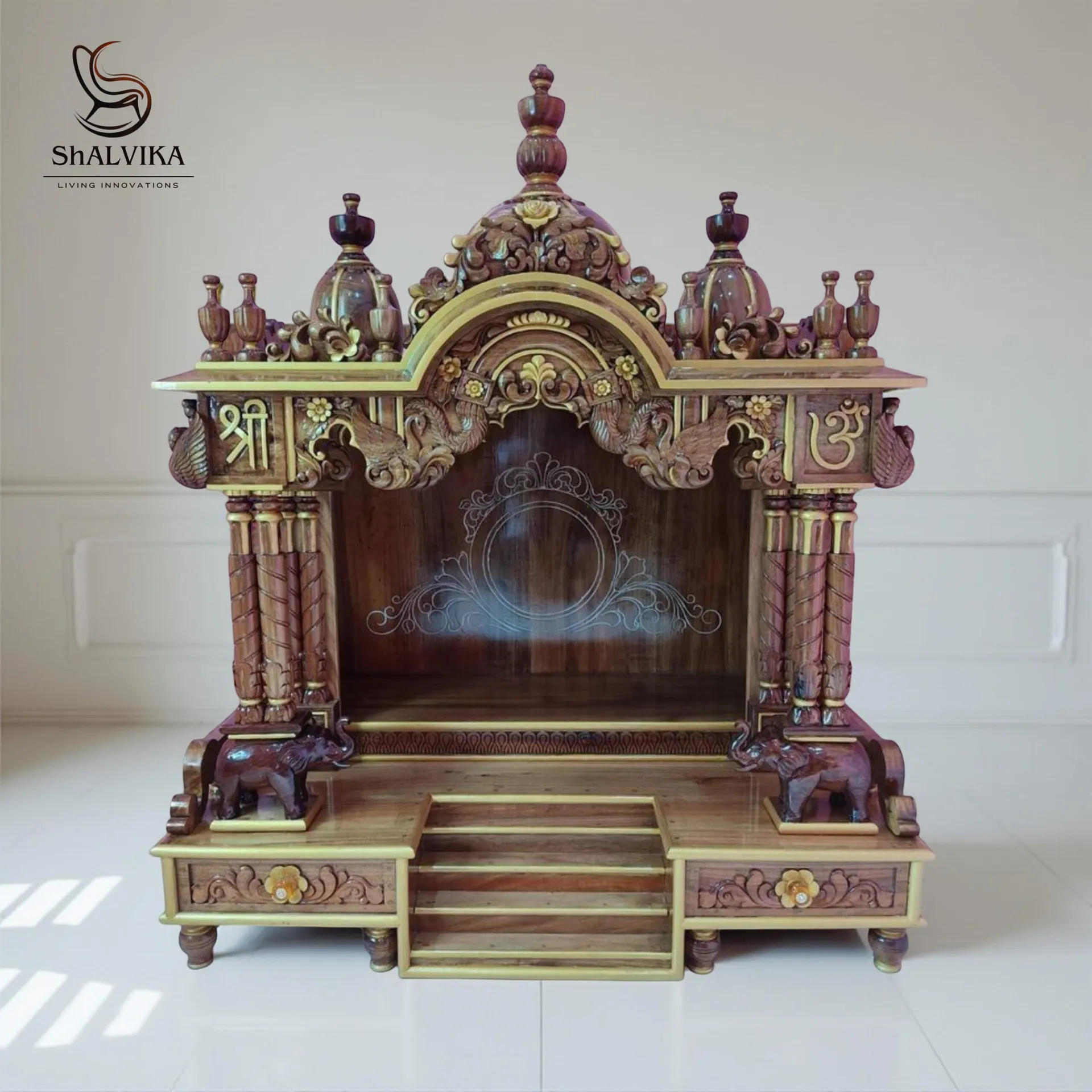 Wooden Handcrafted Designer Temple By Shalvika Living Innovations