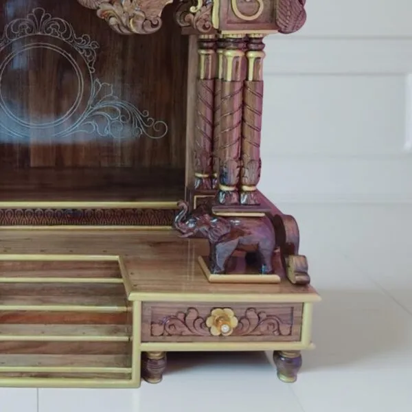 Wooden Handcrafted Designer Temple By Shalvika Living Innovations