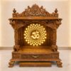 Wooden Handcrafted Temple with LED Om Light By Shalvika Living