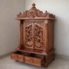 Wooden Home Puja Mandir Design with Door