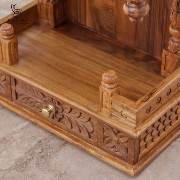 Wooden Mandir Design for Home Wall Mounted