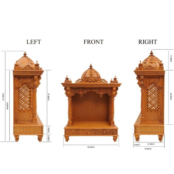 Wooden Pooja Mandir Design – Handcrafted Teak Finish Temple by Shalvika Living