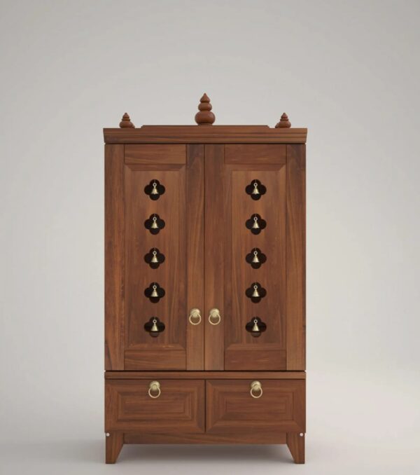 Wooden Pooja Mandir for Home with Doors