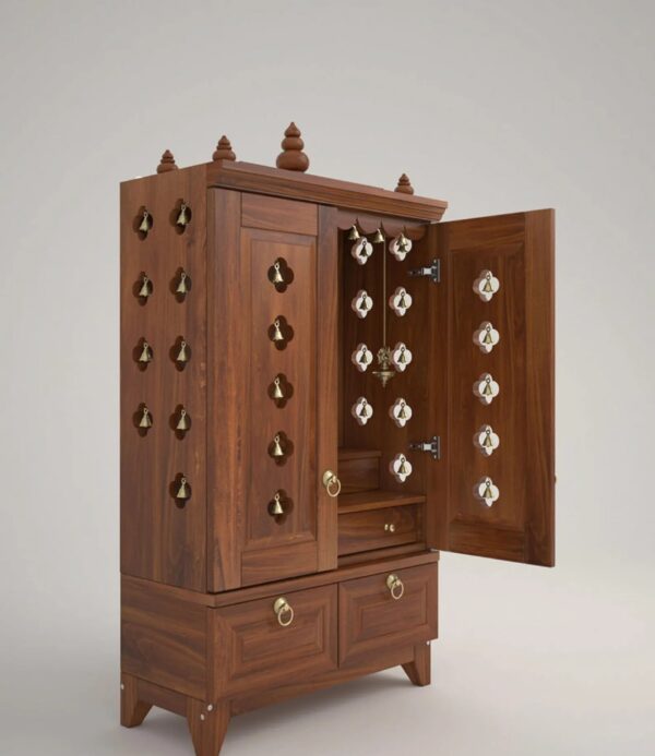 Wooden Pooja Mandir for Home with Doors