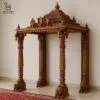 Wooden Pooja Mandir with Gopuram for South Indian Home