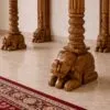 Wooden Pooja Mandir with Gopuram for South Indian Home