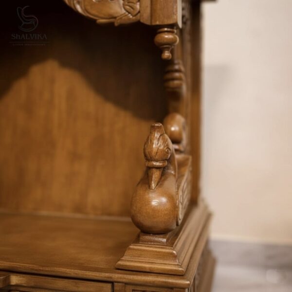 Wooden Small Temple Design for Puja Room by Shalvika Living