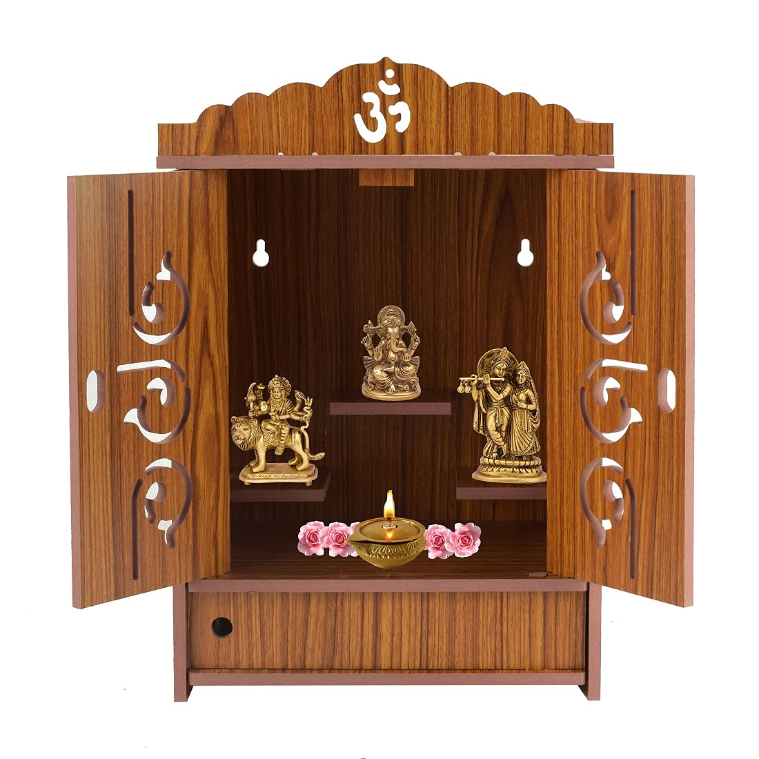 Wooden Small Temple with Door for Home