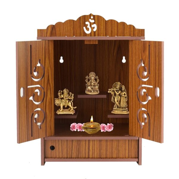 Wooden Small Temple with Door for Home