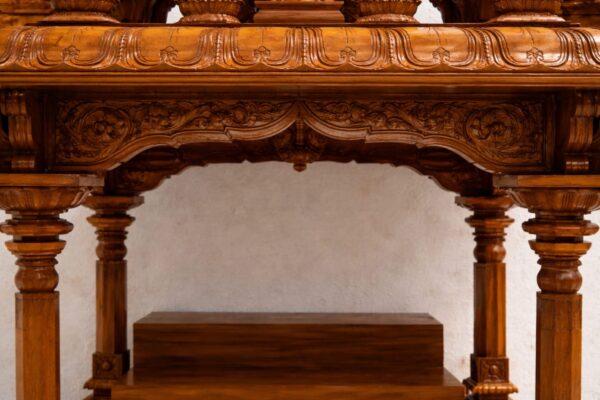 Wooden South Indian Mandir Design for Home